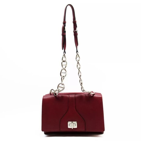 Auth PRADA Shoulder Bag Dark Red leather - Picture 1 of 13